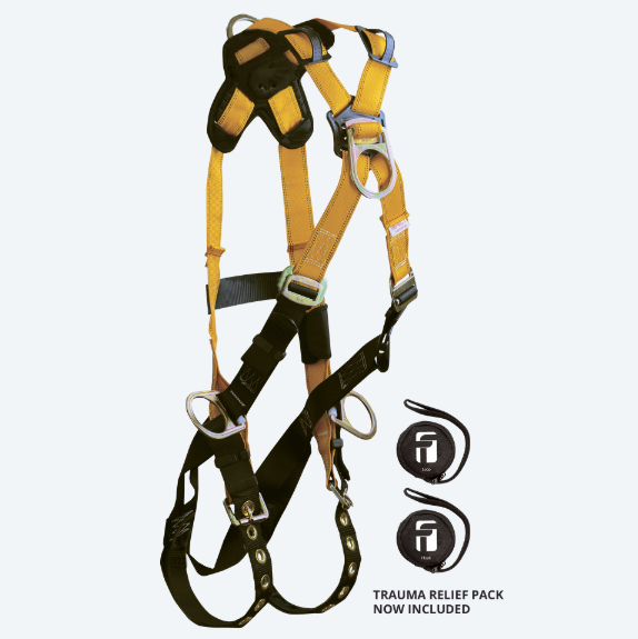 FallTech 7029 Journeyman Flex Steel 4D Cross-over Climbing Full Body Harness from GME Supply